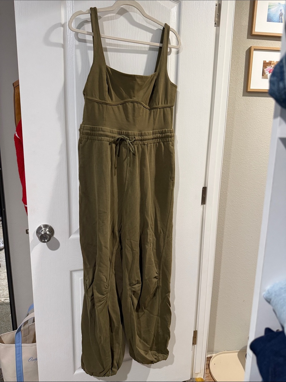 FP Movement by Free People Olive inbound stretch cotton jumpsuit